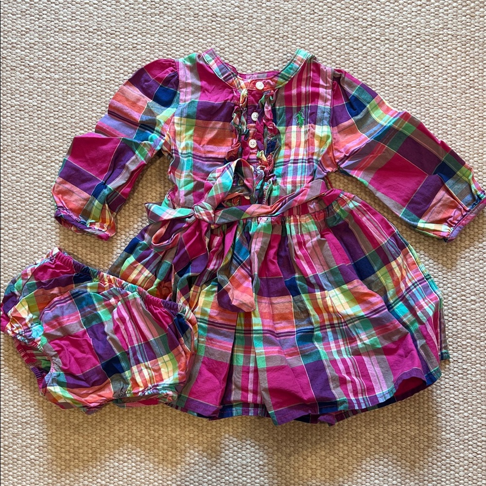 Ralph Lauren Multicolor Madras Girls Dress